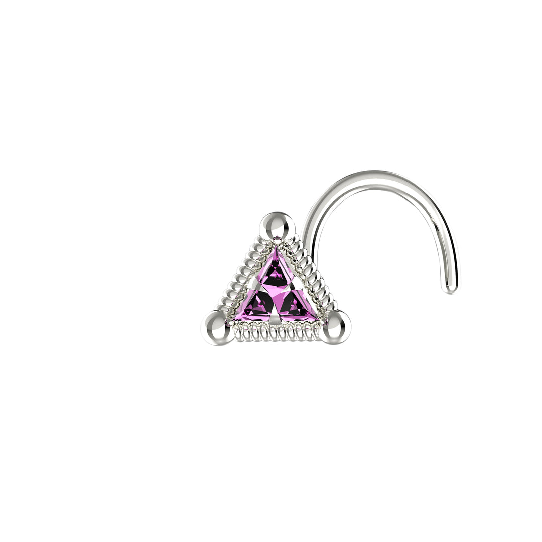 silver amethyst gemstone cute nose studs