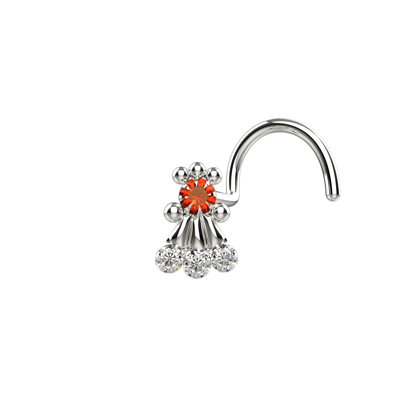 Crystal Clear Paved Indian Nose Stud