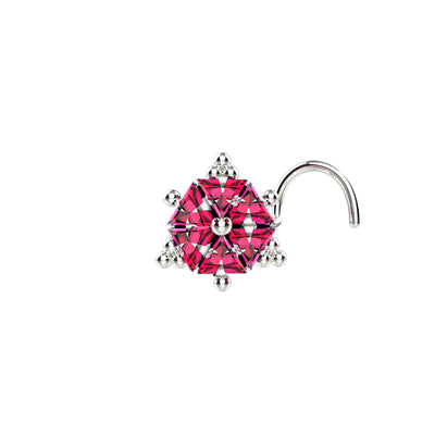 crystal charming silver nose studs
