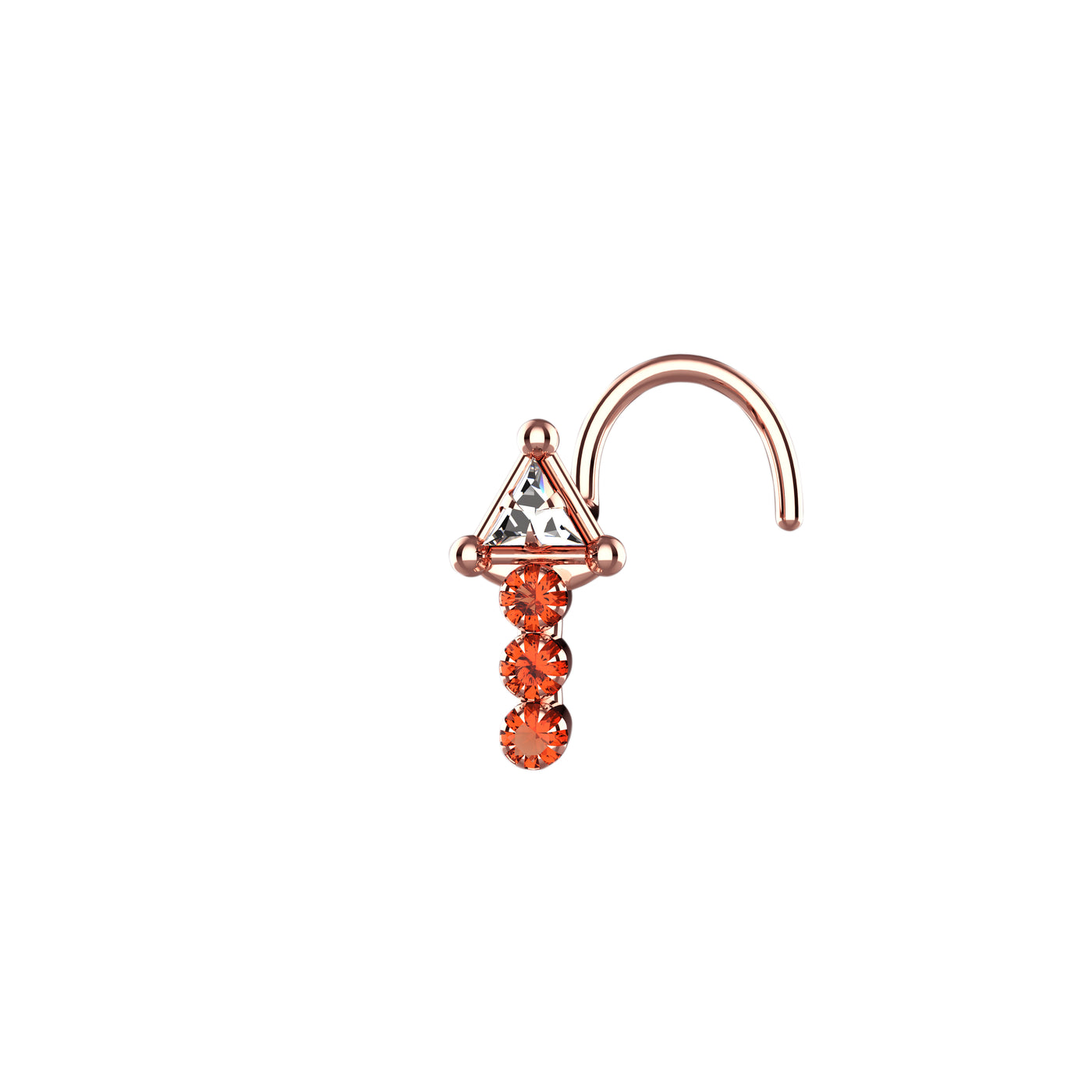 lightweight clear piercing nose rings