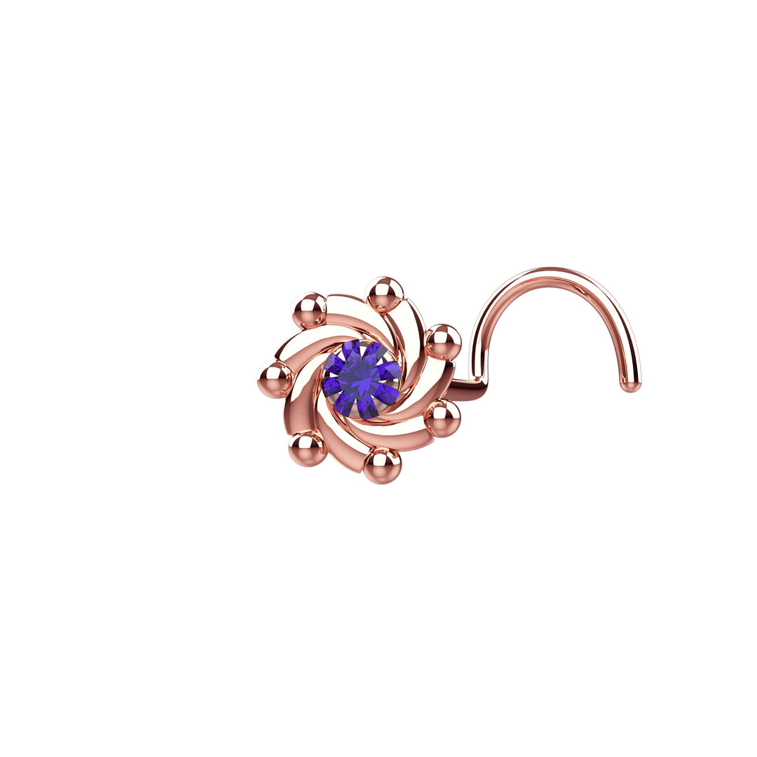 Minimalist rose gold nose stud