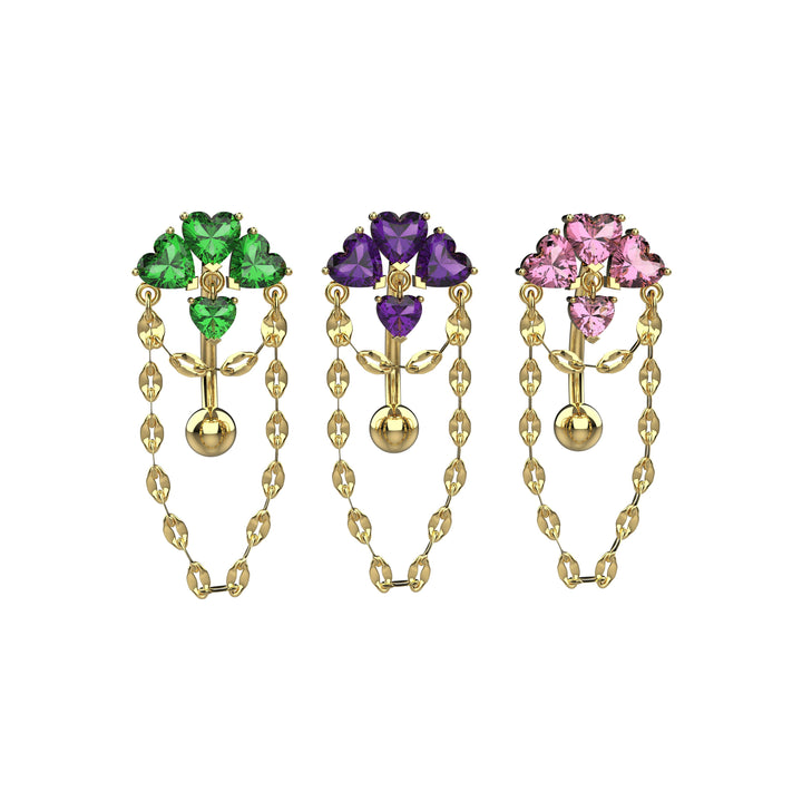 Trendy belly jewelry – chain navel piercing ring