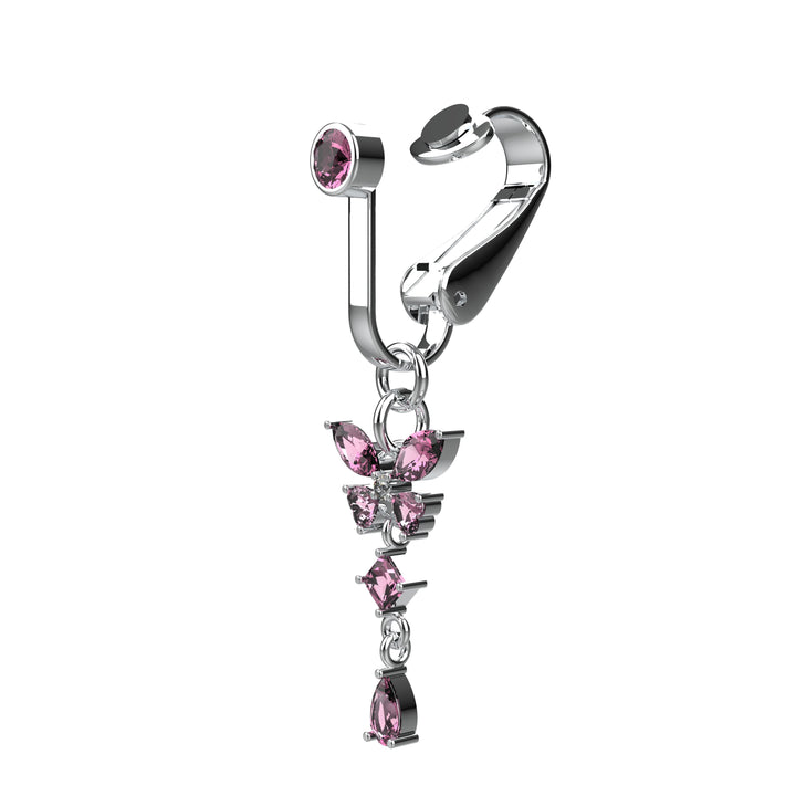 Clip-on navel ring – trendy non piercing belly button jewelry