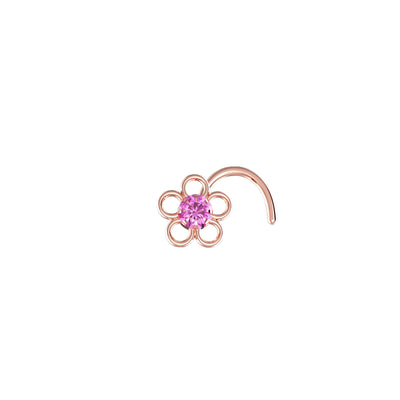 Tiny Champagne Flower Nose Stud