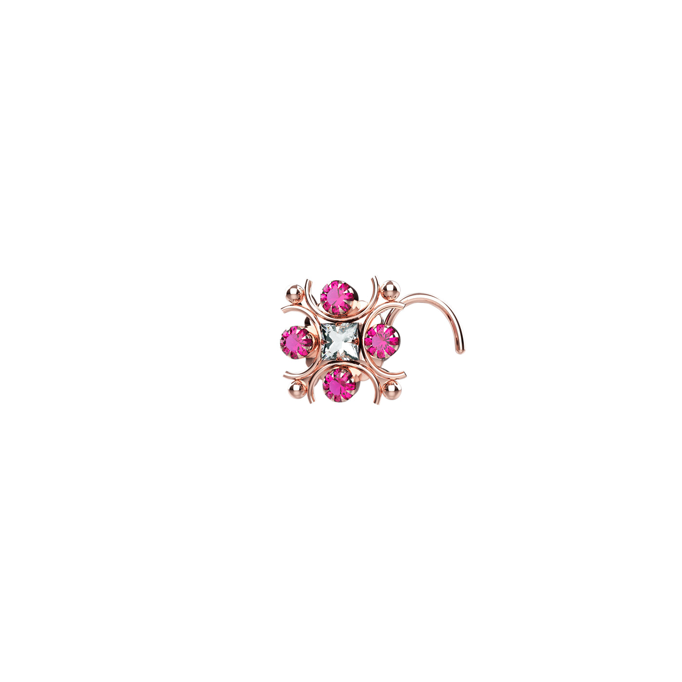 Ruby Prong Tiny Flower Nose Stud