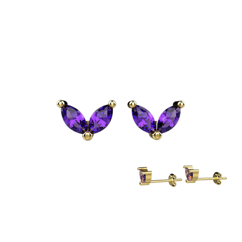 Dainty amethyst studs – February birthstone