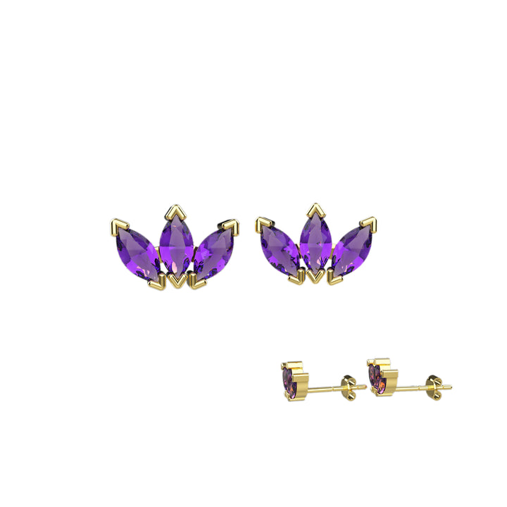 Amethyst earrings – elegant purple gold jewelry