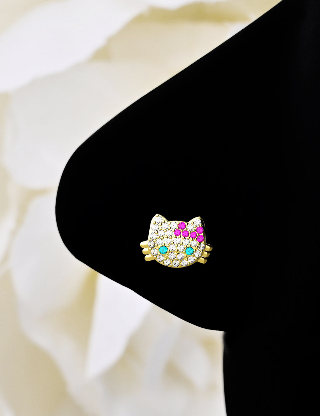 Hello Kitty gold nose stud – cute and stylish nose jewelry