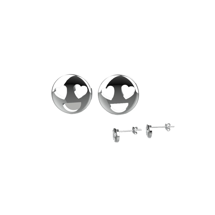 Emoji Stud Silver Earrings – Cute Dainty Earrings