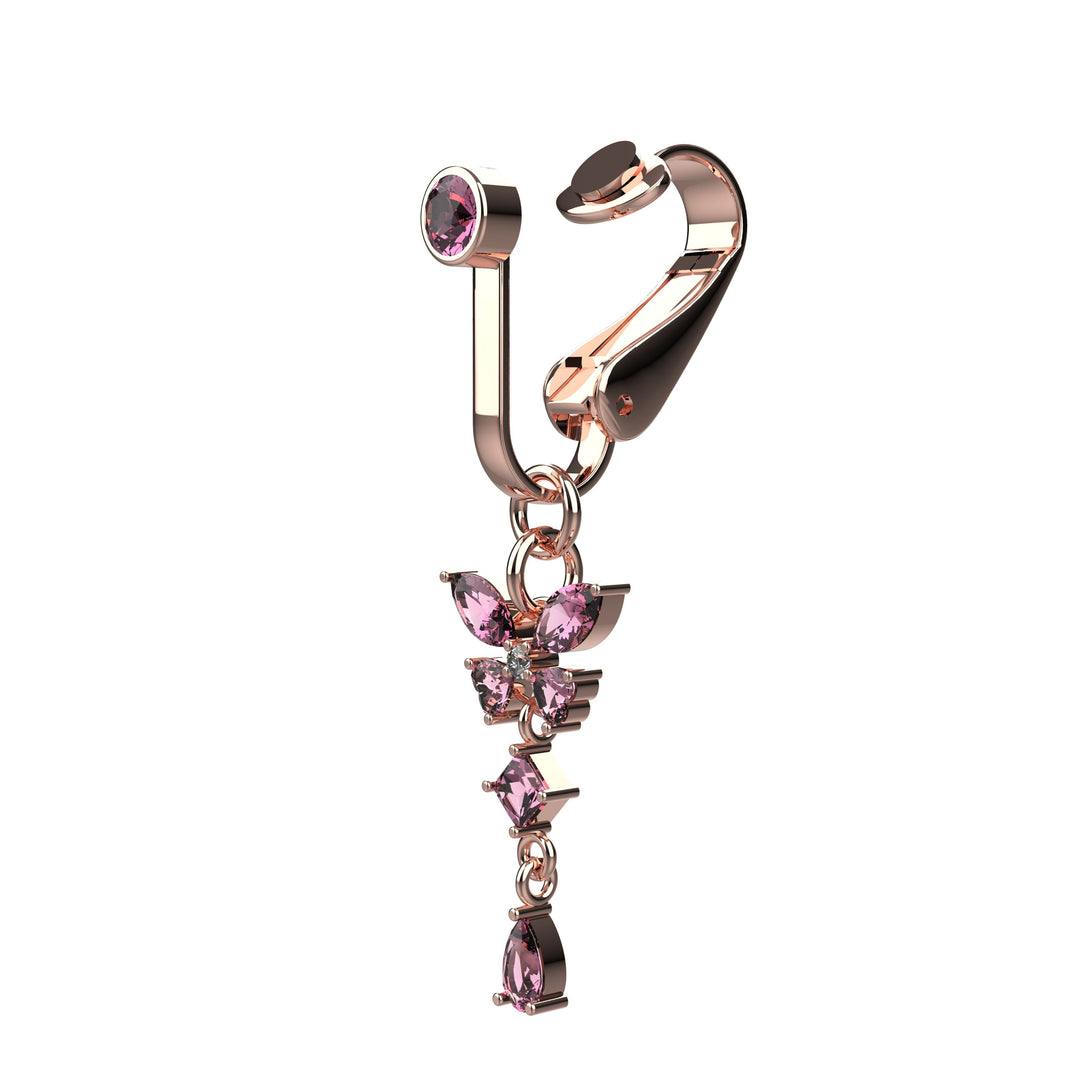 Clip-on navel ring – trendy non piercing belly button jewelry