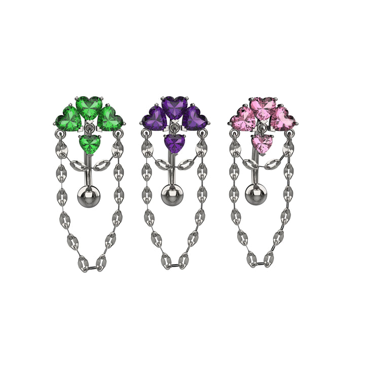Elegant floating navel ring – chain detail look