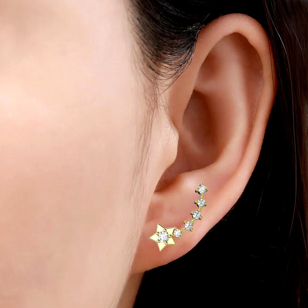 CZ Gems Climber Stud Earrings