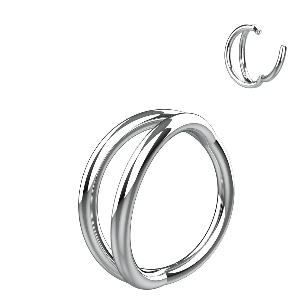 20G Double Nose Ring Hoop – Unique Gold Nose Piercing Jewelry