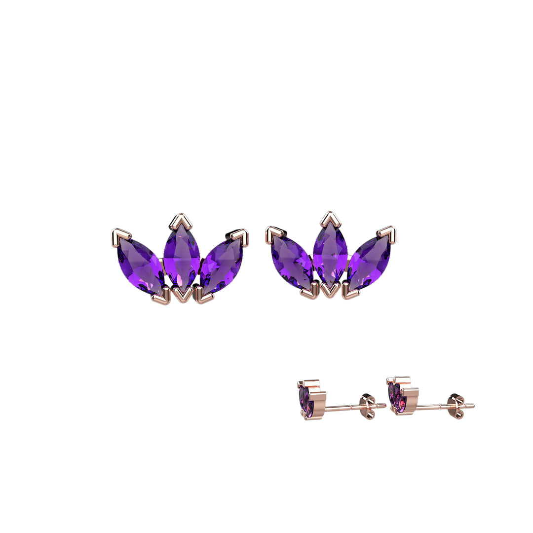 Gold earrings with amethyst – classy and chic