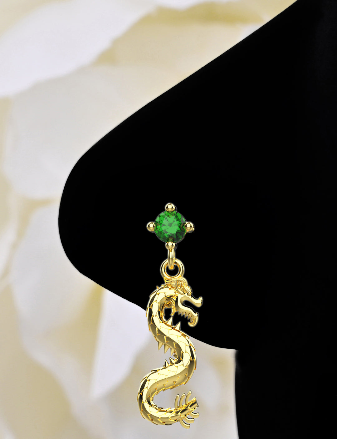 Dragon nose ring dangle nose stud piercing