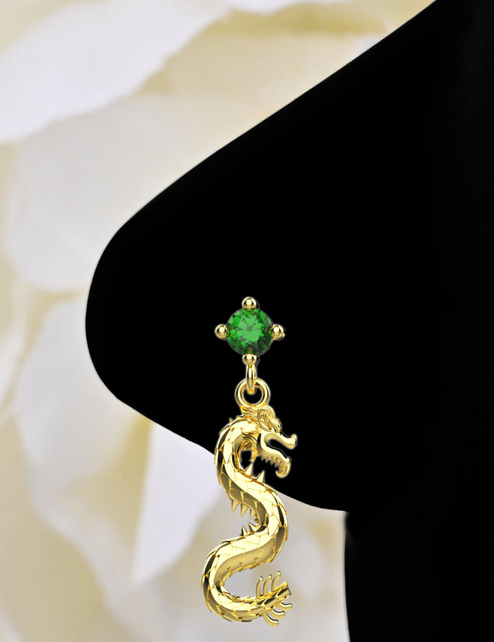 Dragon nose ring dangle nose stud piercing