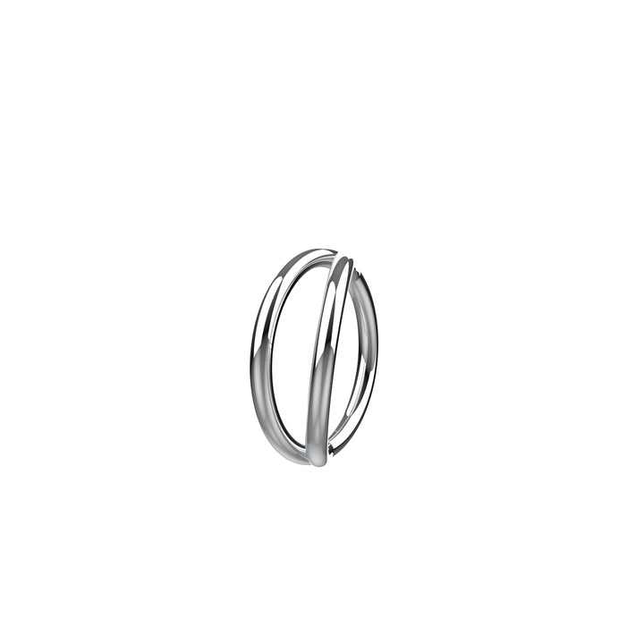 Minimalist gold double nose ring – 20G piercing hoop