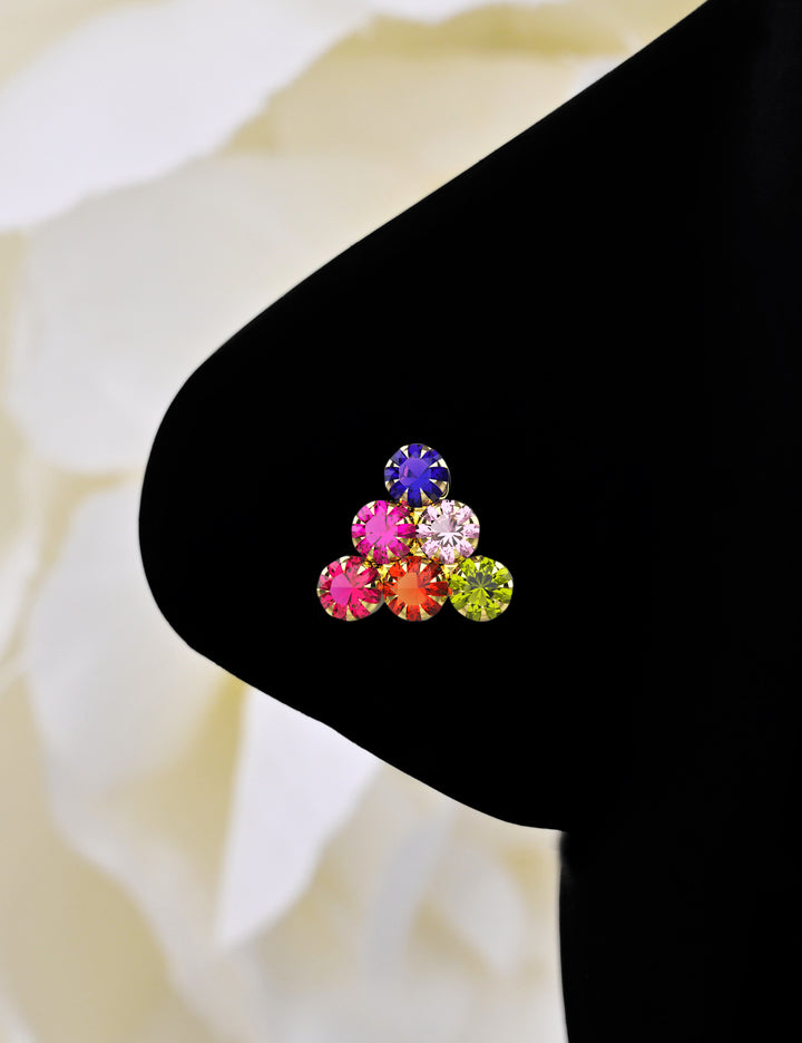 Multicolor gemstone nose studs