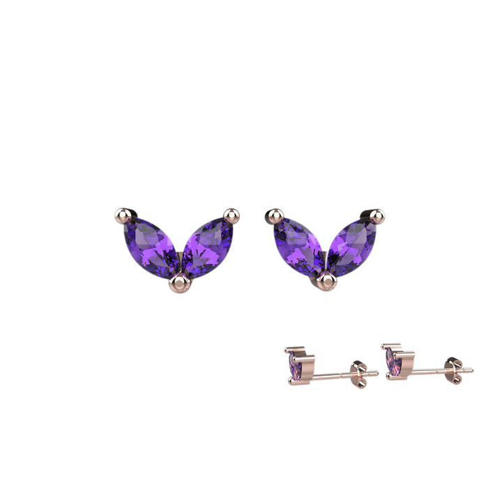 Gold amethyst earrings – minimalist style