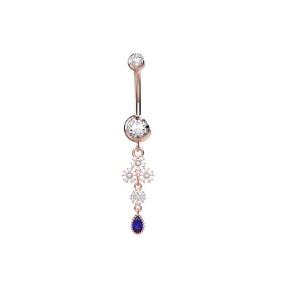 Ethnic Style Gold Plated Dangling Belly Button Ring