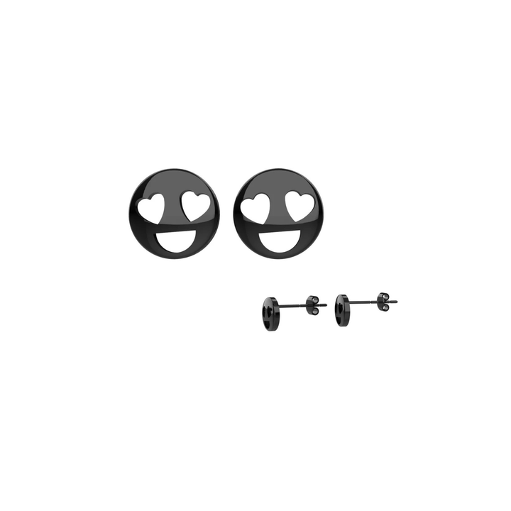 Emoji Stud Black Earrings – Cute Dainty Earrings