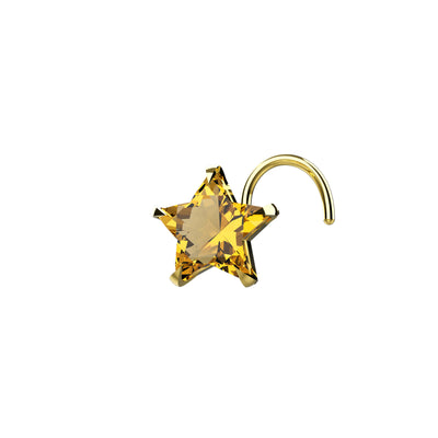 Champagne Stone Star Nose Stud