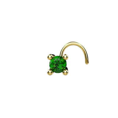 Emerald 3mm Stone Claw Small Nose Stud