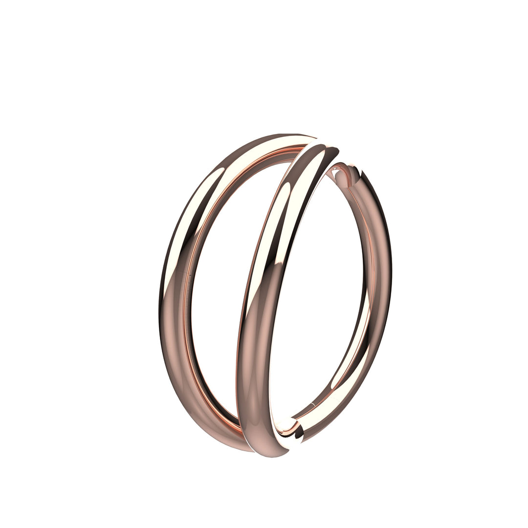 Gold double hoop nose ring – 20G nose piercing jewelry