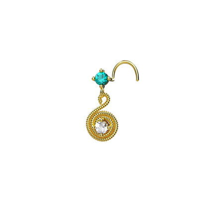 swirl 14k gold plated nose pin