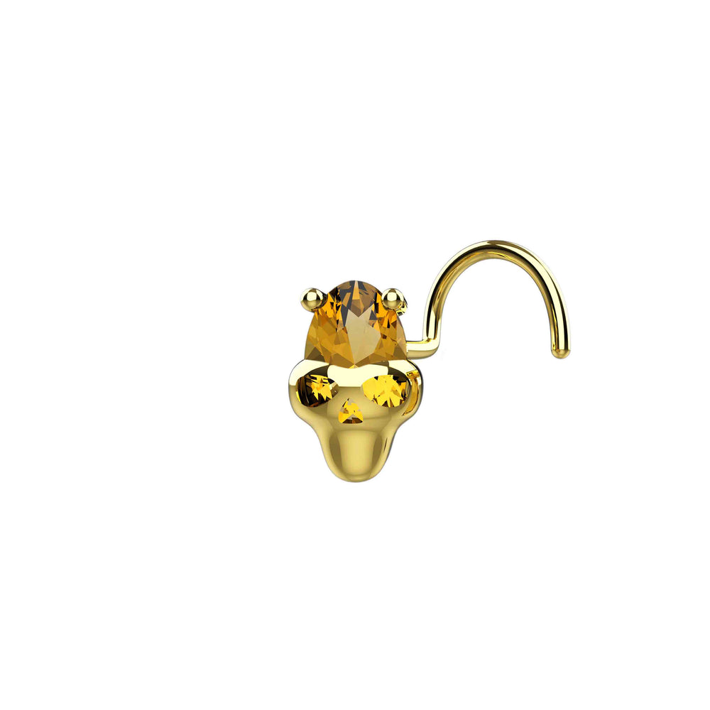 Skull gold nose studs 