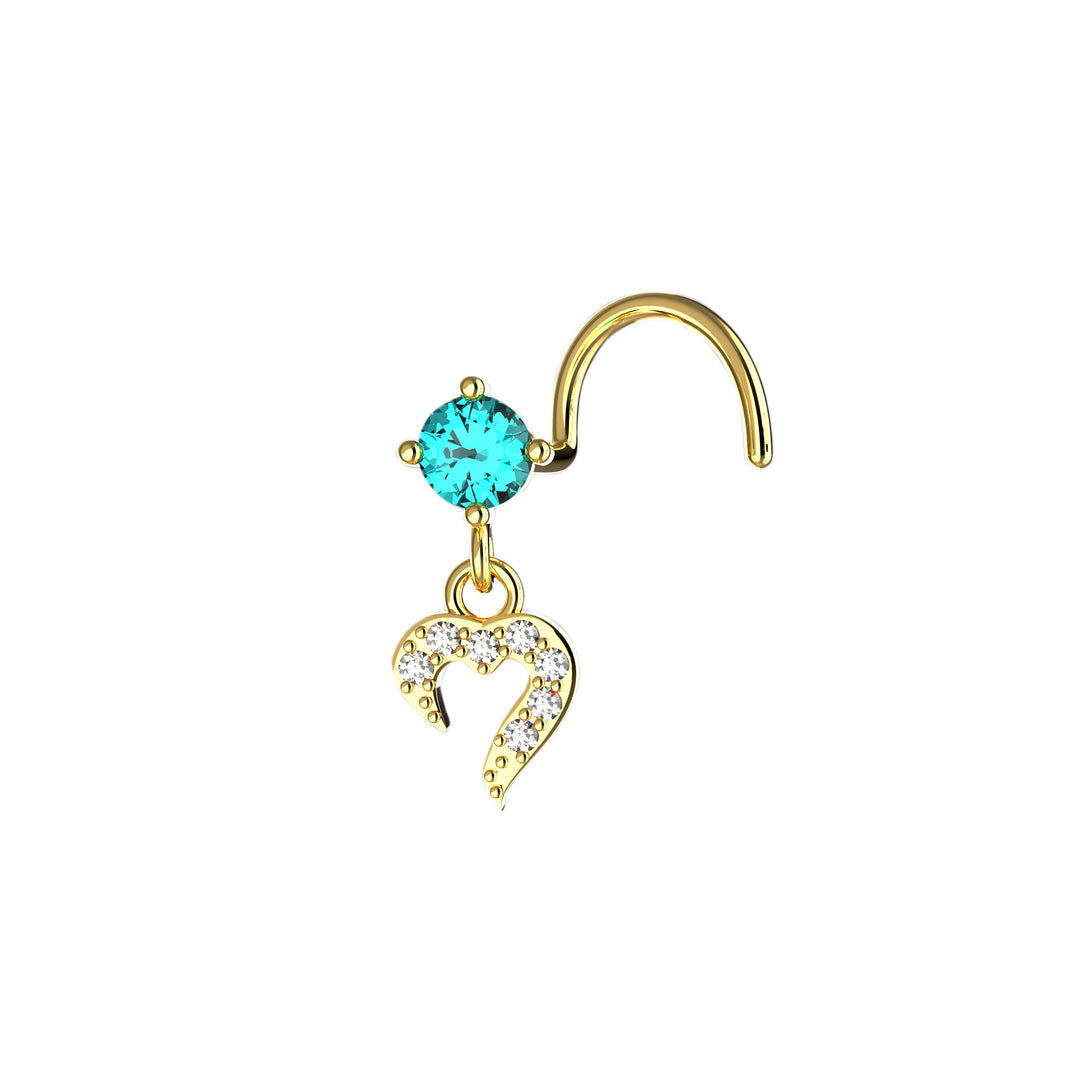 heart dangle nose ring