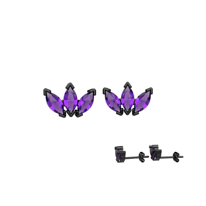 Amethyst studs – dainty purple earrings in gold