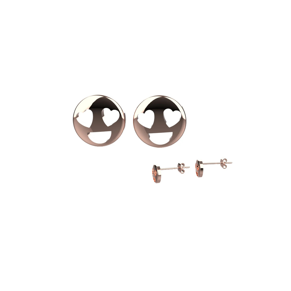 Emoji Stud Rose Gold Earrings – Cute Dainty Earrings