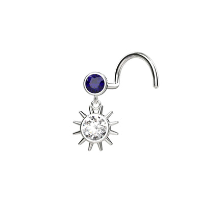 22k Gold Plating Sun Nose Stud in 925 Sterling Silver