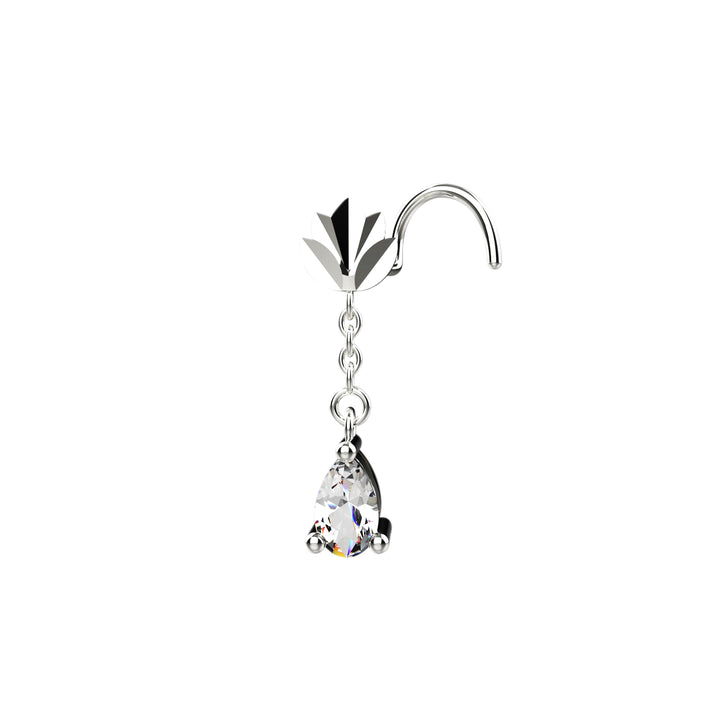 dangle nose ring for women - nostril piercing dangle nose jewelry