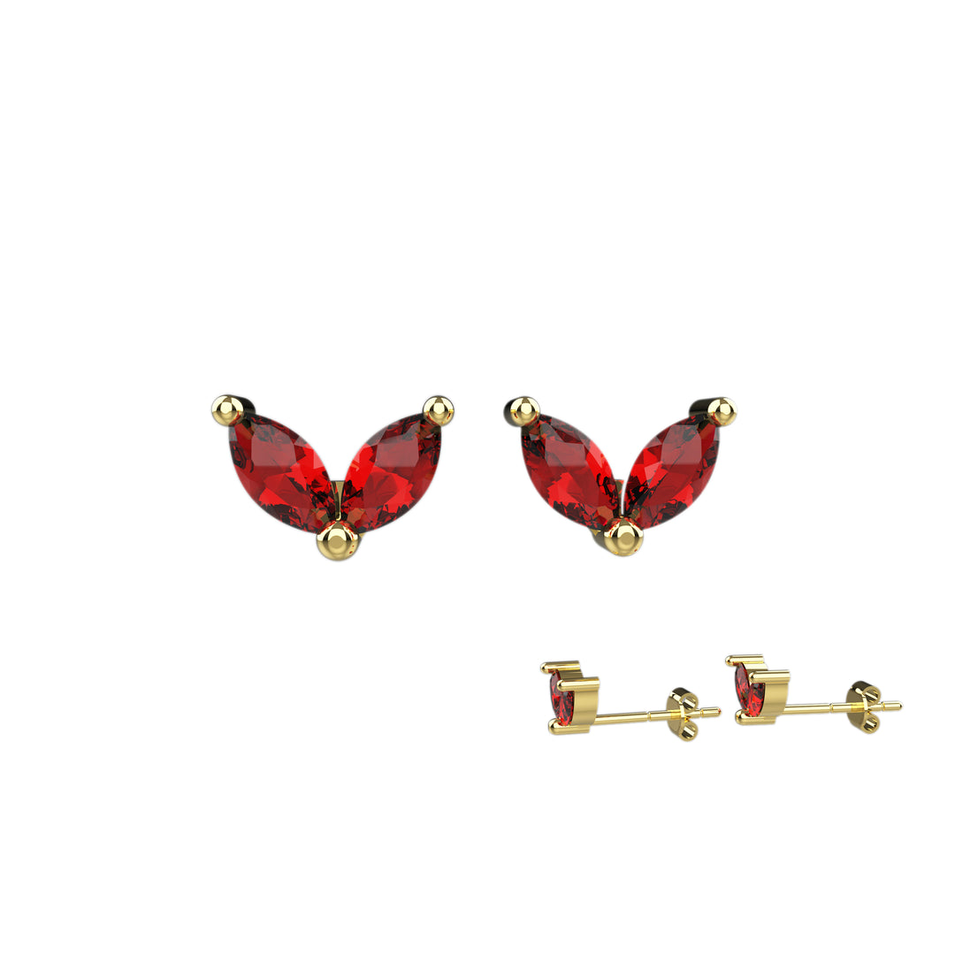 Garnet gold earrings – January birthstone jewelry