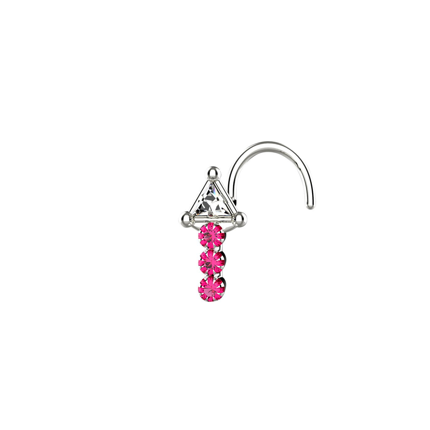 clear hot pink sapphire stones piercing