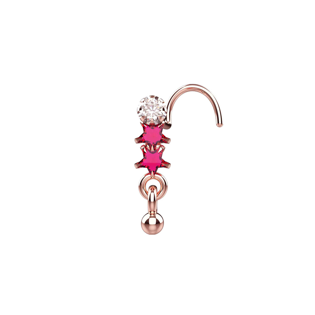 ruby gemstone nostril pierced ring