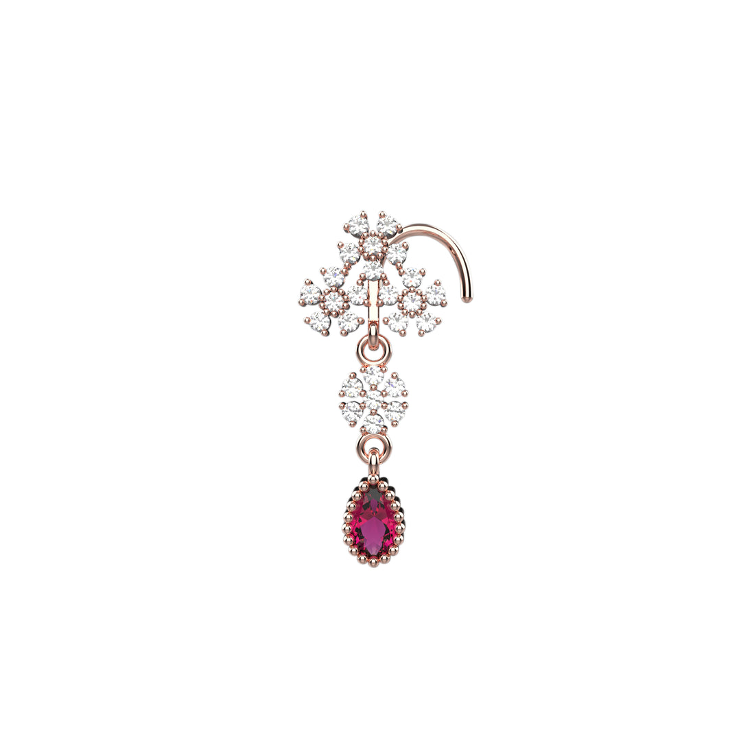 ruby gemstone nose studs