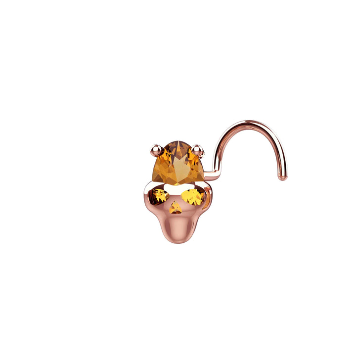 Unique nose rings studs rose gold 