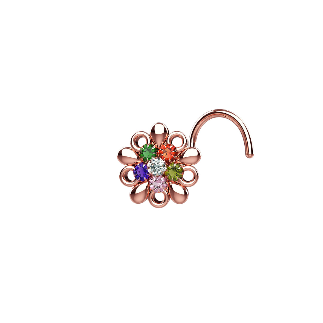 multi gemstone nose studs