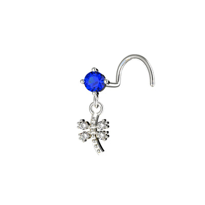 dragonfly nose ring silver stud