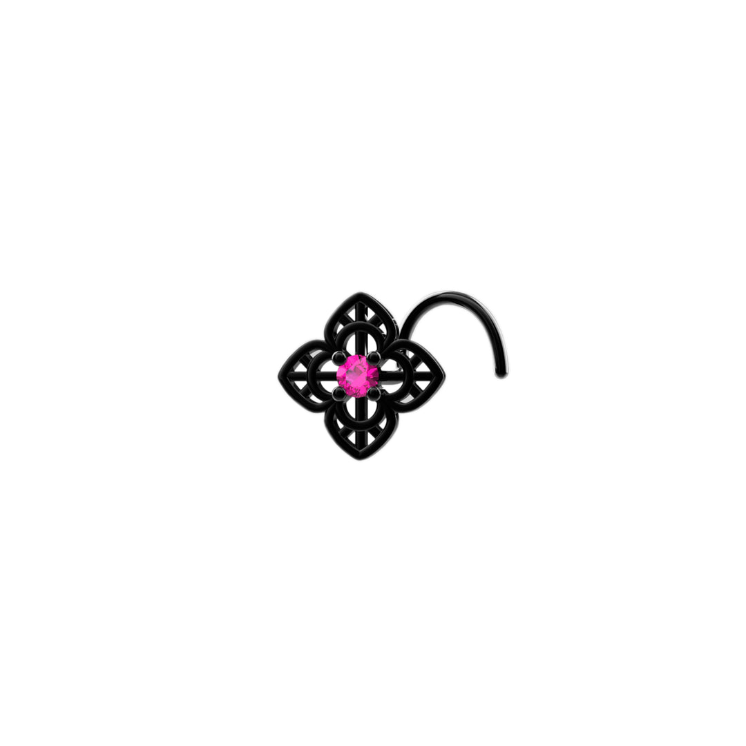 elegant gold nose jewelry - lightweight black nose ring