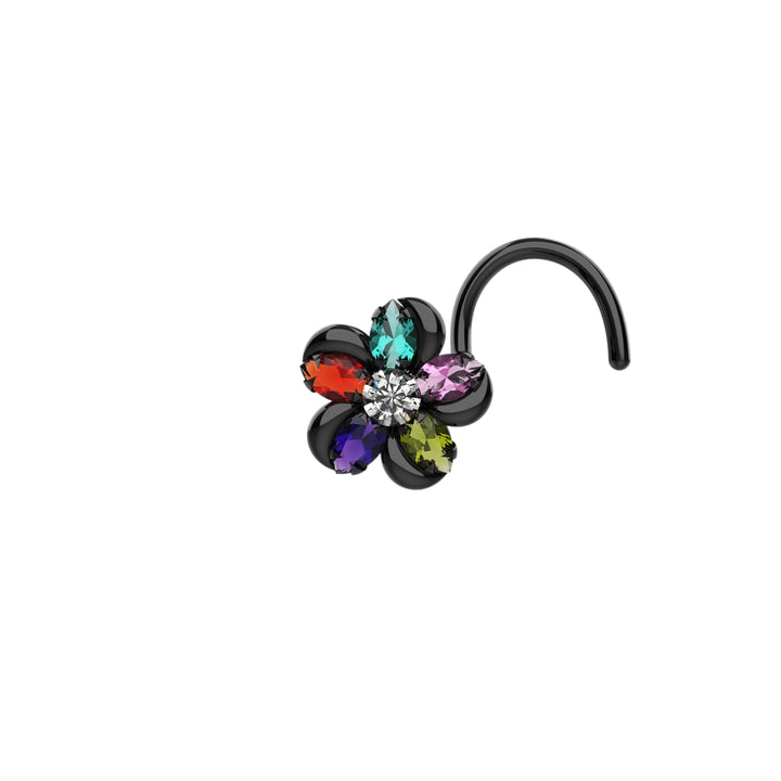 gemstones diamond nose piercing hoop