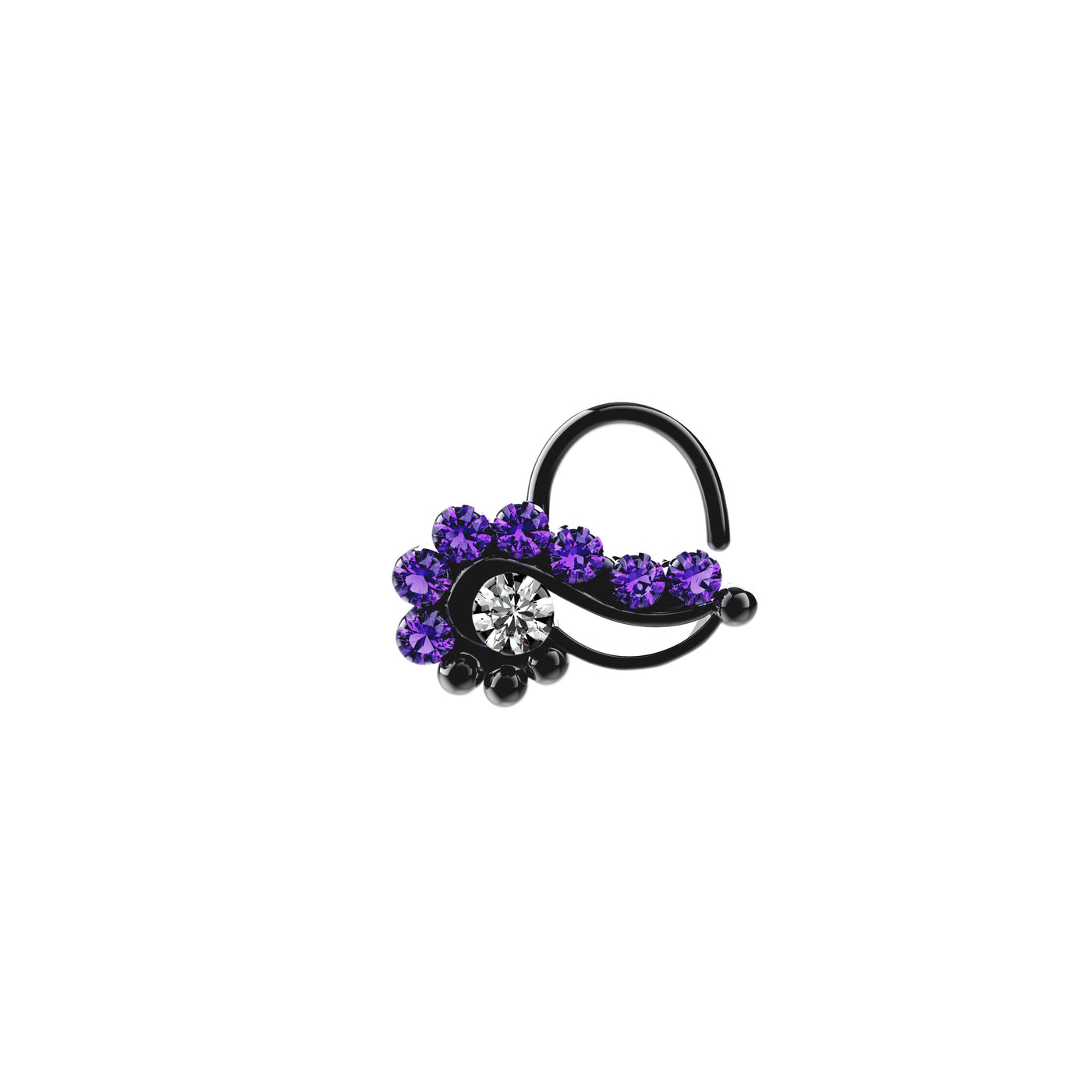 ethnic peacock nose pierced ring