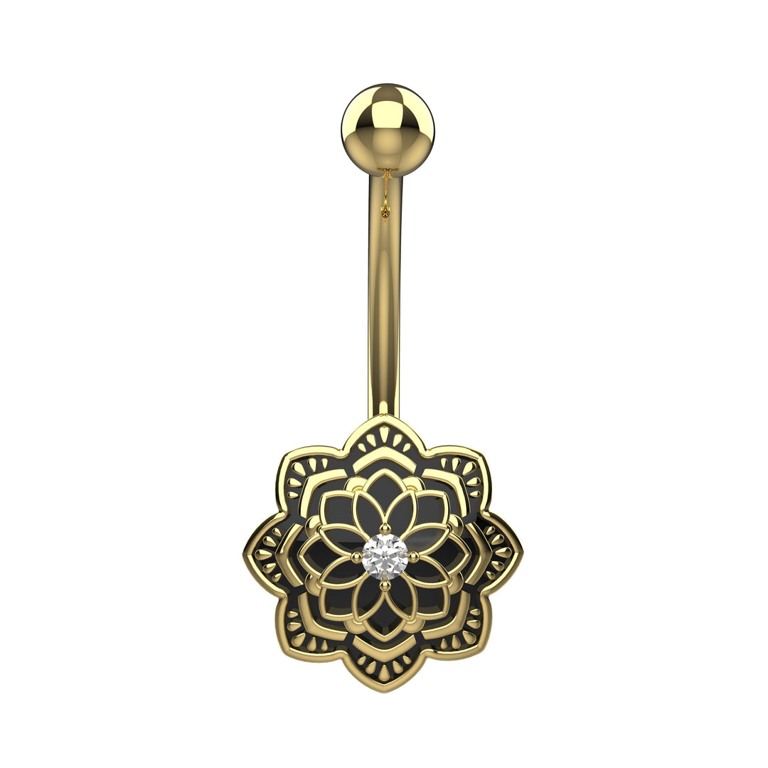 gold belly ring piercing - oxidised belly button jewelry, dainty navel ring for women