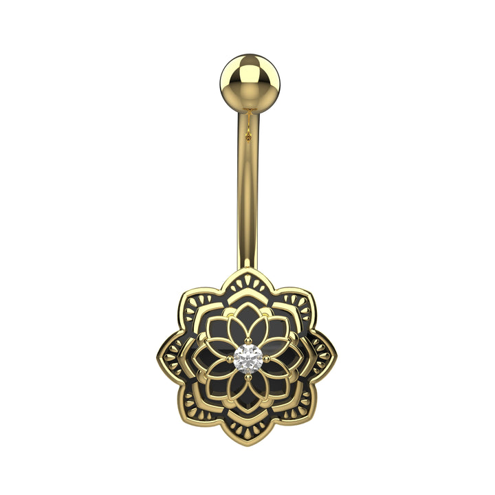 gold belly ring piercing - oxidised belly button jewelry, dainty navel ring for women