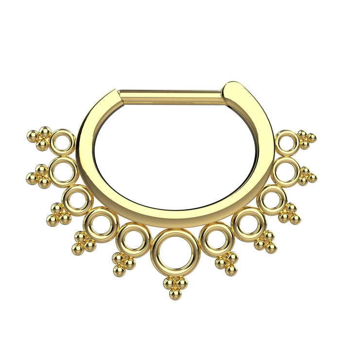 dainty Gold septum clicker nose ring simple modern jewelry design