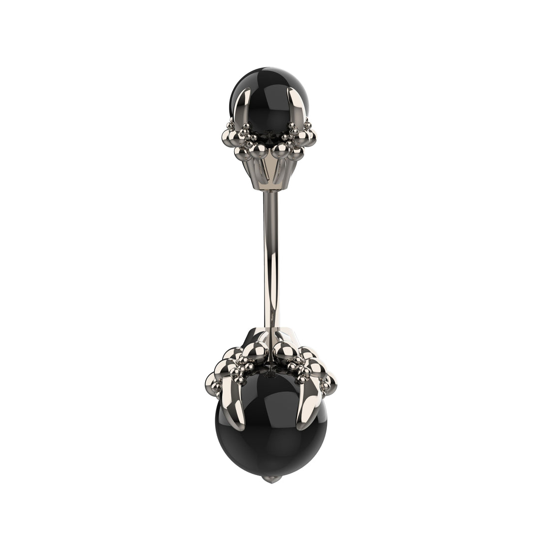 Dainty silver belly ring – minimalist belly piercing for women