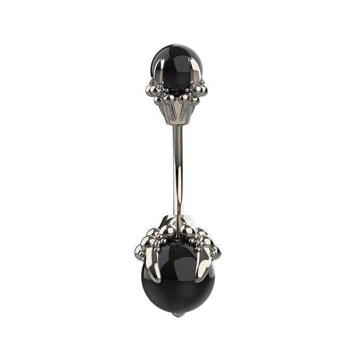 Dainty silver belly ring – minimalist belly piercing for women